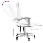Fauteuil de massage inclinable de bureau informatique étude similicuir blanc 02_0025398