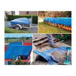 Perel Bâche  26 œillets  angles renforcés  rectangulaire  bleu/vert  70 g/m²  5 x 8 m