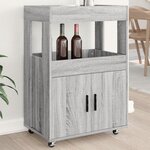 vidaXL Chariot de bar sonoma gris 60x39 5x89 cm bois d'ingénierie