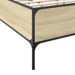 vidaXL Cadre de lit chêne sonoma 140x200 cm bois d'ingénierie et métal