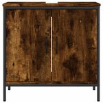 vidaXL Armoire lavabo de salle de bain chêne fumé 60x30x60 cm