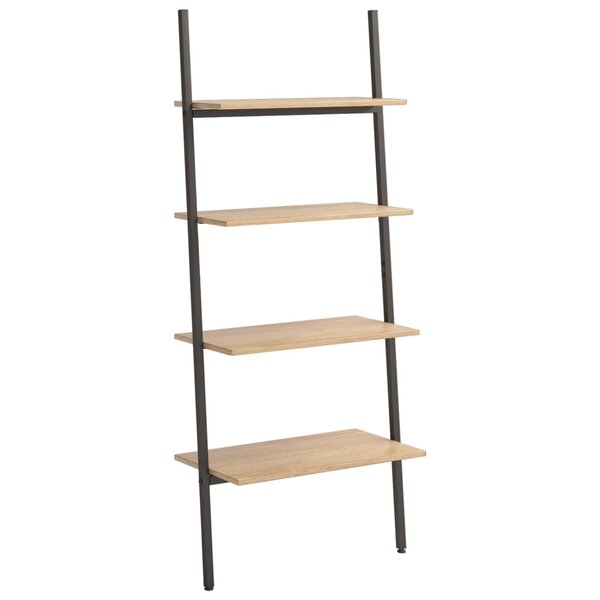 vidaXL Étagère inclinée à 4 niveaux Marron clair et noir 64x34x150 5cm