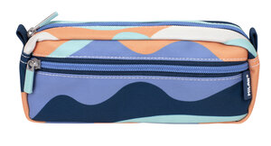 Trousse rectangulaire 2 fermetures éclair série The Fun Bleu