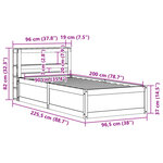 vidaXL Cadre de lit avec tête de lit cire marron 90x200 cm bois de pin