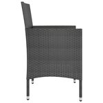 vidaXL Jeu de chaise et tabouret de jardin 4 Pièces Résine tressée Noir