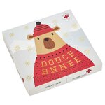 Lot de 6 cartes de voeux avec enveloppe coffret croix-rouge douce année - or - draeger paris