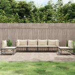 vidaXL Salon de jardin 6 Pièces avec coussins anthracite résine tressée