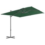 vidaXL Parasol avec base portable Vert