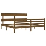 vidaXL Cadre de lit avec tête de lit marron miel 200x200cm bois massif