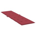 vidaXL Coussin de chaise de terrasse rouge bordeaux (75+105)x50x4 cm