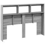 vidaXL Armoire tête de lit avec LED sonoma gris 140x17x102 cm