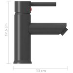 vidaXL Robinet de lavabo de salle de bain Gris 130x176 mm