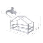 Lit cabane enfant LUCKY 120 x 190 bleu marine