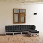 vidaXL Salon de jardin 5 Pièces avec coussins Bois de pin massif