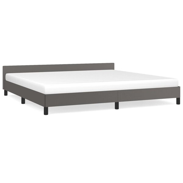 vidaXL Cadre de lit avec tête de lit Gris 200x200 cm Similicuir
