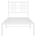 vidaXL Cadre de lit métal avec tête de lit blanc 80x200 cm