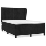 vidaXL Sommier à lattes de lit avec matelas Noir 140x190 cm Velours