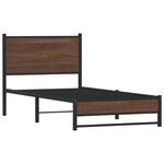 vidaXL Cadre de lit en métal avec tête de lit chêne marron 90x190 cm