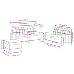 vidaXL Ensemble de canapés 3 Pièces avec coussins marron tissu