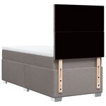 vidaXL Sommier à lattes de lit avec matelas Taupe 90x190 cm Tissu