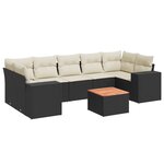vidaXL Salon de jardin 8 Pièces avec coussins noir résine tressée