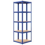 vidaXL Étagère d'angle à 5 niveaux Bleu Acier et bois d'ingénierie