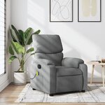 vidaXL Fauteuil de massage inclinable Gris clair Tissu