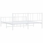 vidaXL Cadre de lit métal avec tête de lit/pied de lit blanc 193x203cm
