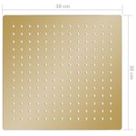 vidaXL Pomme de douche pluie Acier inoxydable 30x30 cm Carrée Doré