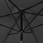 vidaXL Parasol avec LED et mât en acier Anthracite 2x3 m