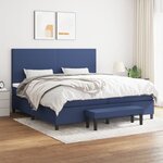 vidaXL Sommier à lattes de lit avec matelas Bleu 200x200 cm Tissu