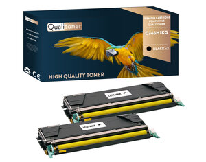 Qualitoner x2 toners c746h1kg noir compatible pour lexmark