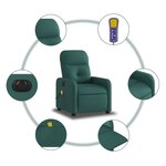 vidaXL Fauteuil de massage inclinable électrique Vert foncé Tissu
