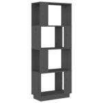 vidaXL Bibliothèque/Séparateur de pièce Gris 51x25x132 cm Pin massif