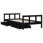 vidaXL Cadre de lit d'enfants tiroirs noir 90x190cm bois de pin massif