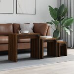 vidaXL Tables basses gigognes 3 Pièces chêne marron bois d'ingénierie