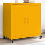 vidaXL Buffet jaune moutarde 68 5x39x72 cm acier laminé à froid
