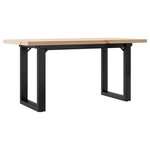 vidaXL Table basse cadre en O 100x50x45 5 cm bois de pin massif fonte