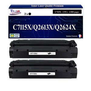 T3AZUR -2x Toners compatibles avec HP C7115X pour LaserJet 1000 1005 1200 1200N 1200SE 1220 1220SE 3300 3310 MFP 3320 MFP 3320N MFP 3330 MFP 3380