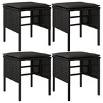 vidaXL Ensemble à manger de jardin coussins 6Pièces noir résine tressée