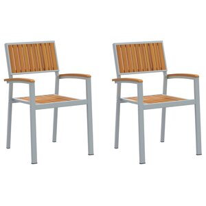 vidaXL Chaise empilable 2 Pièces Marron 56 x 57 x 87 cm