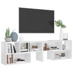 vidaXL Meuble TV Blanc brillant 149x30x52 cm Bois d'ingénierie