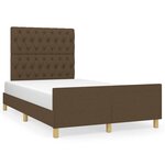 vidaXL Cadre de lit avec tête de lit marron foncé 120x190 cm tissu