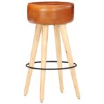 vidaXL Tabourets de bar lot de 2 cuir véritable et bois de manguier