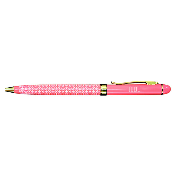 Stylo fin en métal laqué orange - Julie