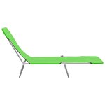 vidaXL Chaises longues pliables 2 Pièces Acier et tissu Vert