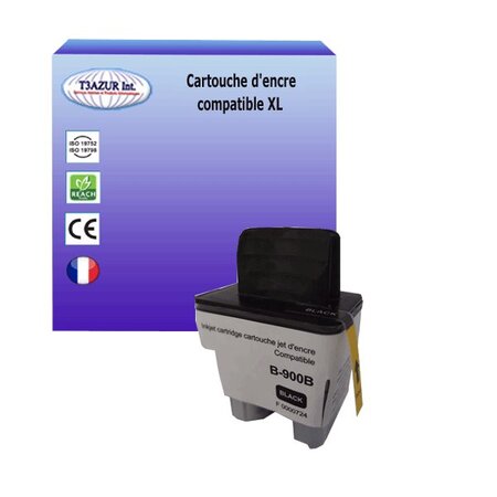 T3AZUR- Cartouche compatible avec Brother LC900 Noire pour Brother FAX-1835C  FAX-1840C  FAX-1940CN  FAX-2440C