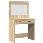 vidaXL Ensemble de 2 Tables de Maquillage avec LED en Bois d'Ingénierie Chêne Sonoma