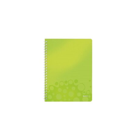 LEITZ Cahier WOW A4 - 5 x 5 - Spiralé - Couverture PP Vert métallisée