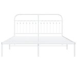 vidaXL Cadre de lit métal avec tête de lit blanc 160x200 cm